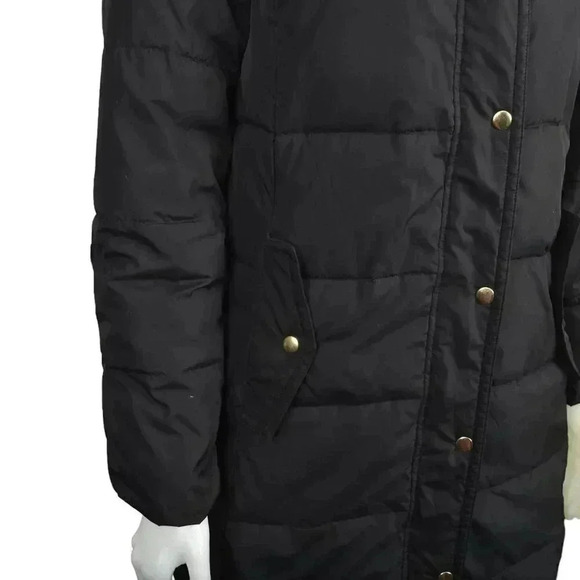 J.Crew Mercantile Long Puffer  Coat Winter Jacket Black Size Small - Picture 4 of 12